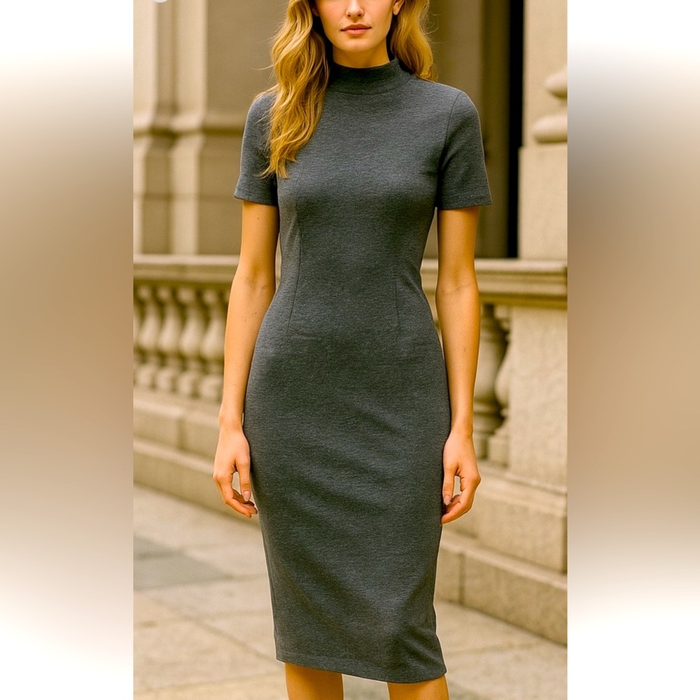 Zara Gray Fitted Dress